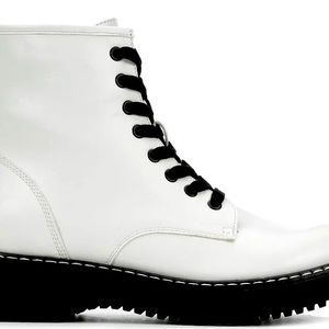 Madden Girl White Combat Boots